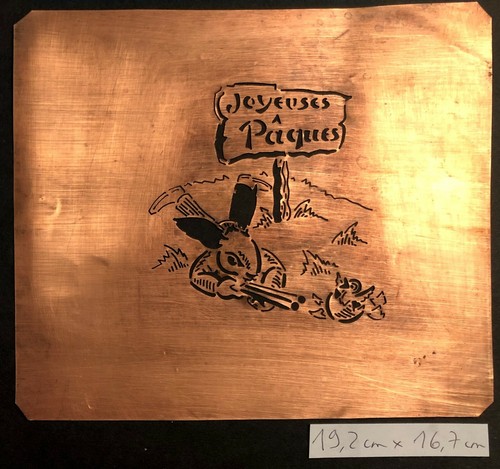 Pochoir ancien joyeuses - pochoir,