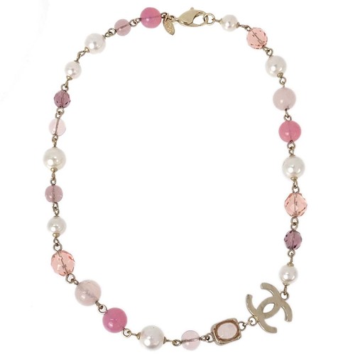 Collier chanel faux - cc, en