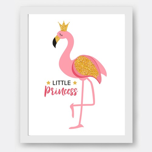 Affiche murale flamant rose - affiche,