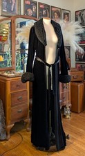 Stunning Vintage Black Velour Robe By Jacalyn Bennett