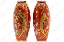 Paire de vases aux oiseaux de