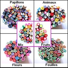 Au choix 20 tiges cannes en fimo polymère ongle décoration à découper 5cm
