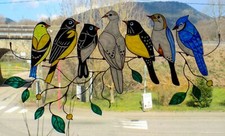 WICOART WINDOW COLOR STICKER CLING DECAL VITRAIL ART 40X30 cm OISEAUX ART DECO