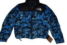 Authentique The North Face Femme Veste 1996 Retro Nuptse Bleue Digi Neuve