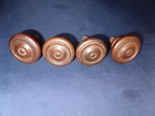 4 gros boutons bois tourné ancien tiroirs commode meuble Dia. 4,8 cm