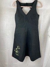 SKUNKFUNK SKFK Dress Size 3 UK 10-12 Black Knee Length Vintage