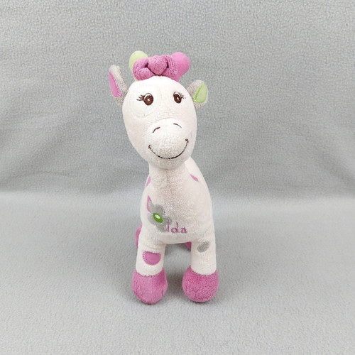 Doudou peluche girafe - , blanc