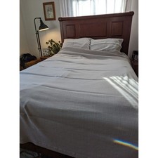 Sferra BISSA FULL / QUEEN Blanket Cover & 2 Std Shams 3 PC Set NOUGAT ITALY