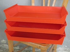 Banettes casiers de rangement de papiers de bureau orange vintage