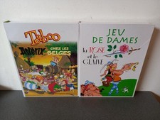 LOT 2 BOARD GAMES ASTERIX TABOO + CHECKER GAME - ROSE AND SWORD - ATLAS
