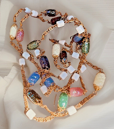 Collier ancien perles verre