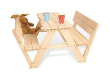 Ensemble Table et Bancs Extérieur Pour Enfants Bois Naturel