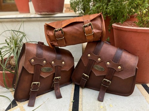 Sacoches cuir pour moto - cuir,