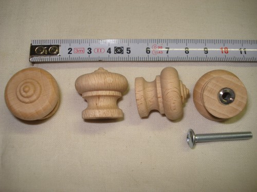 Bouton poignée bois - bouton, (1)