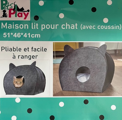 Panier maison pour chat gris - chat,
