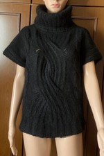 Benetton Women's Knitted Vest, Black, Size L Knitted Vest Women, Black