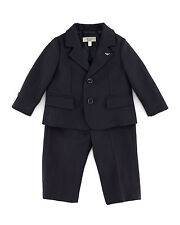$510 Armani Junior Baby Newborn Wool Suit Navy - 9 mos