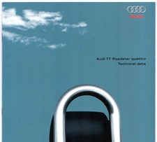 Audi TT Roadster Specifications 1999-2000 UK Market Brochure 180 225