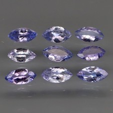 Marquise 6x3 mm.Ravishing Color! Natural Purplish Blue Tanzanite 9Pcs/2.06Ct.