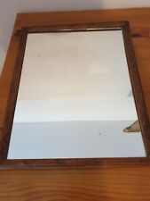 Miroir ancien art déco cadre en bois marqueté 32x26 cm