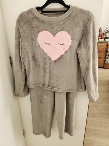 Pyjama gris cœur - , polaire