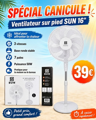 Ventilateur sur pied sun 50w - ventilateur,