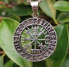 Vegvisir Pendant 925 Sterling Silver Icelandic Magical Stave Norse Runes Futhark