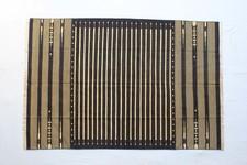 Tapis en coton tissé à la main plusieurs tailles noir jaune doré lavable tapis