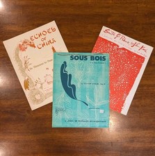 Lot Of 3 Vintage Sheet Music Piano Solos SOUS BOIS STAUB ANDANTE KOCH E BURNAM