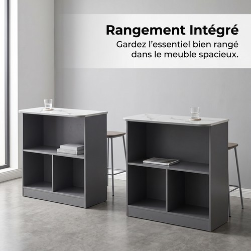 Table haute avec rangement