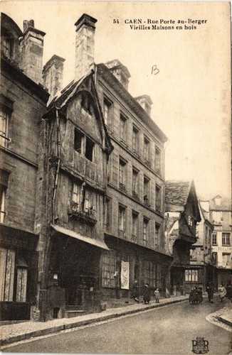 Cpa caen rue porte au - caen,
