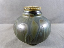 Velhor Signed Flamed Stoneware Ball Vase