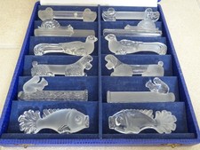 lot of 12 knife doors ART DECO glass animals