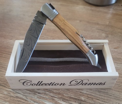 Couteau poche damas pliant - couteau,