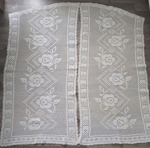 Paire rideau blanc ancien - rideau,