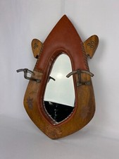 Sublime Antique Wooden Mirror Beef Yoke Necklace, Wrought Iron Fathers