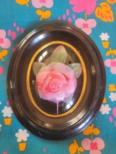 PETIT CADRE OVALE NOIR ROSE RELIEF 3d    🌷