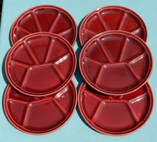 Lot of 6 Gien Earthenware Fondue Plates (70s)