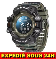 SMAEL Montre Homme Sport Camouflage Digital Étanche 5Bar LED Chrono Alarme 8050