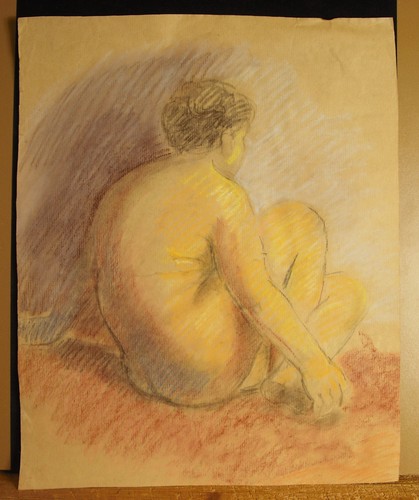Dessin anonyme jeune - dessin, nu