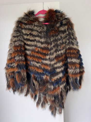 Poncho fourrure poils lapin - poncho,