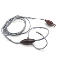 ancien interrupteur style zeppelin couleur marron avec prise en bakélite+câble