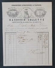 Invoice 1864 METZ Confectioner BAUDOUIN COLLETTE chocolate dragee illustrated 36