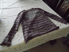 Pull Rayé Mauve marque springfield spf taille M femme