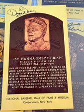 Dizzy Dean Cardinals signed autographed baseball card HOF plaque postcard AUTO
