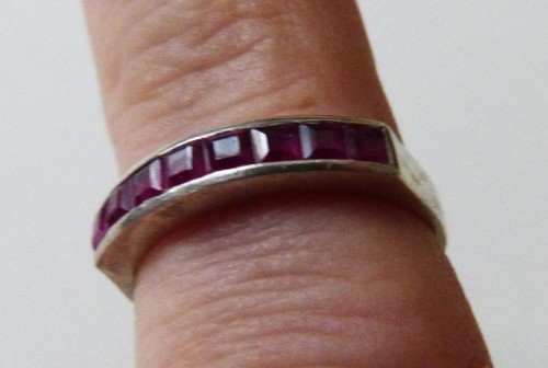 Bague anneau argent massif - en,