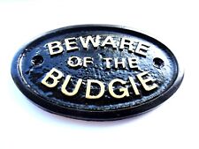 Beware Of The Perruche Maison Porte Plaquette Oiseau Cage Signe Tout Neuf (Noir)