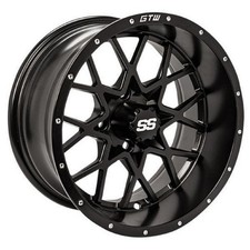 Roues Vortex Noires Mat 14x7 Pour Chariot De Golf | Décalage 3:4 Motif 4/4