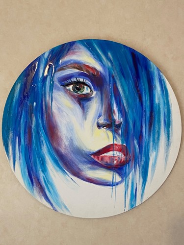 Peinture sur toile ronde - sur,