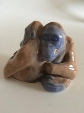 Figurine Royal Copenhagen Paire D'Orang-outans No 721